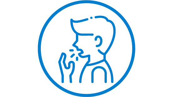 Icon of person sneezing