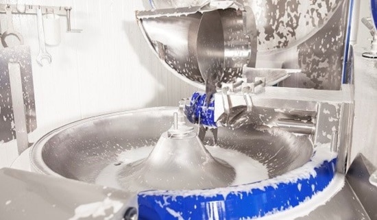 Close up of foam on Food Processing Machine