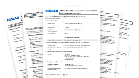 Image of three TOPCLIN safety data sheets