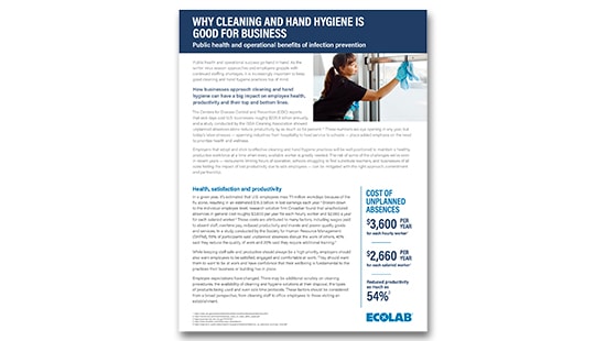 Image of the Why Cleaning and Hand Hygiene is Good for Business PDF download