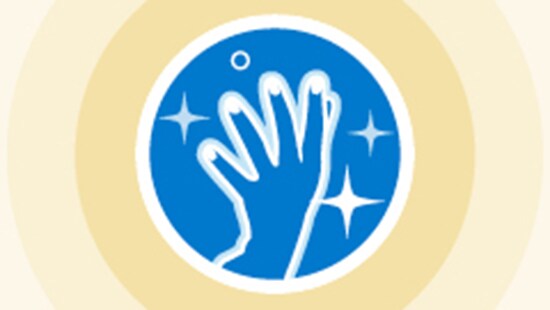Sparkling hands icon