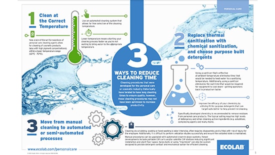 Three ways to reduce cleaning time infographic