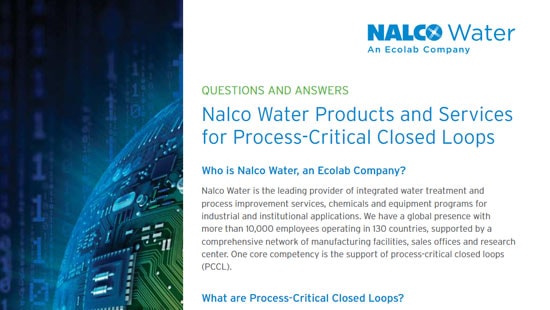 Nalco Water brochure with image of interior of hard drive.