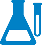 Icon of chemical beakers. 